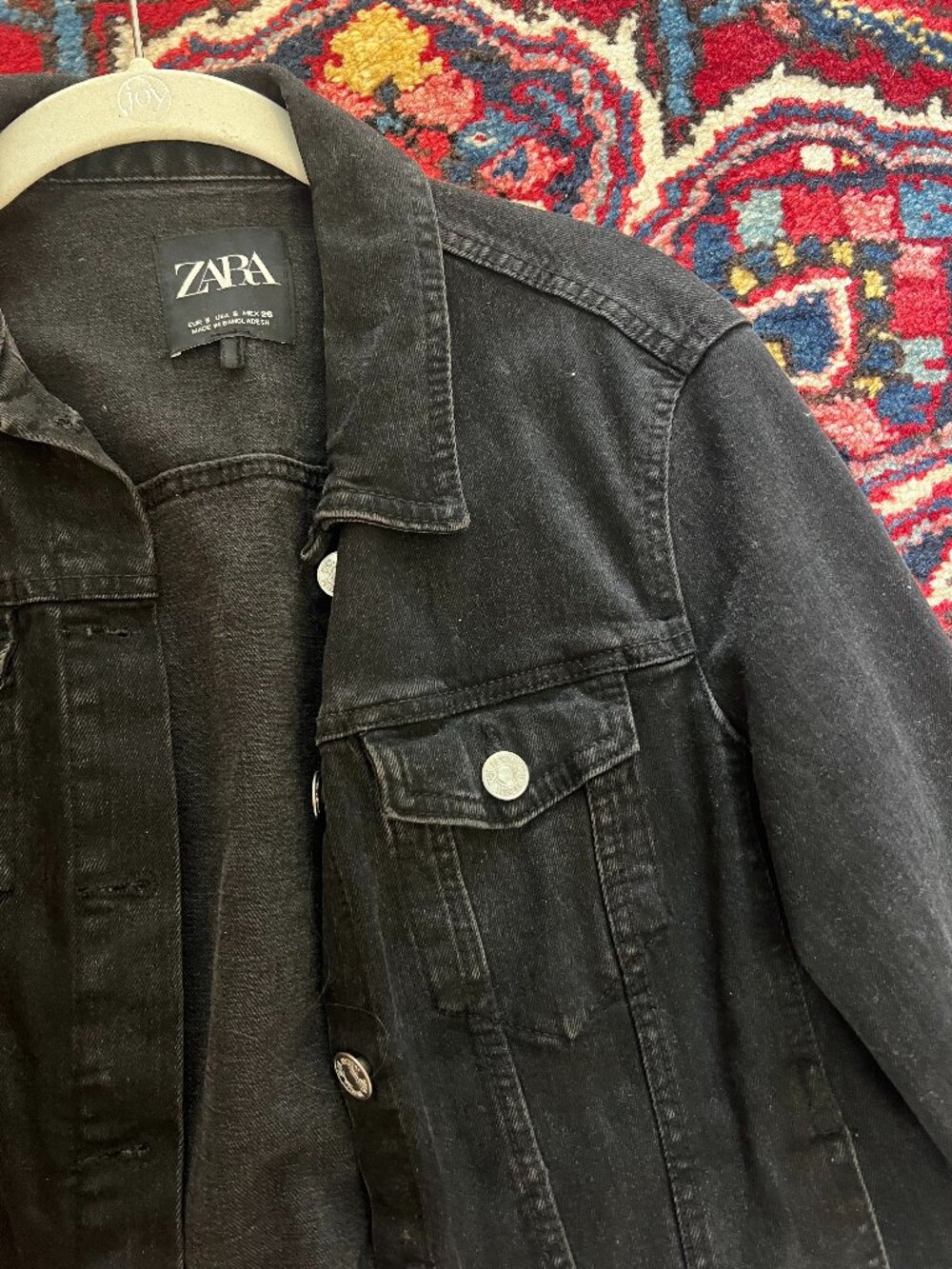 Zara Black Denim Jean Jacket